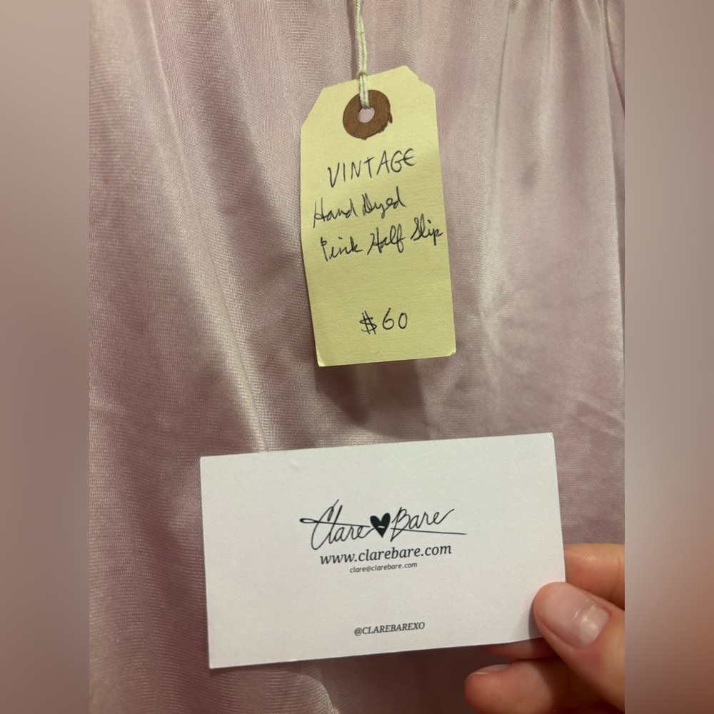 Vintage Hand-Dyed Pink Half Slip